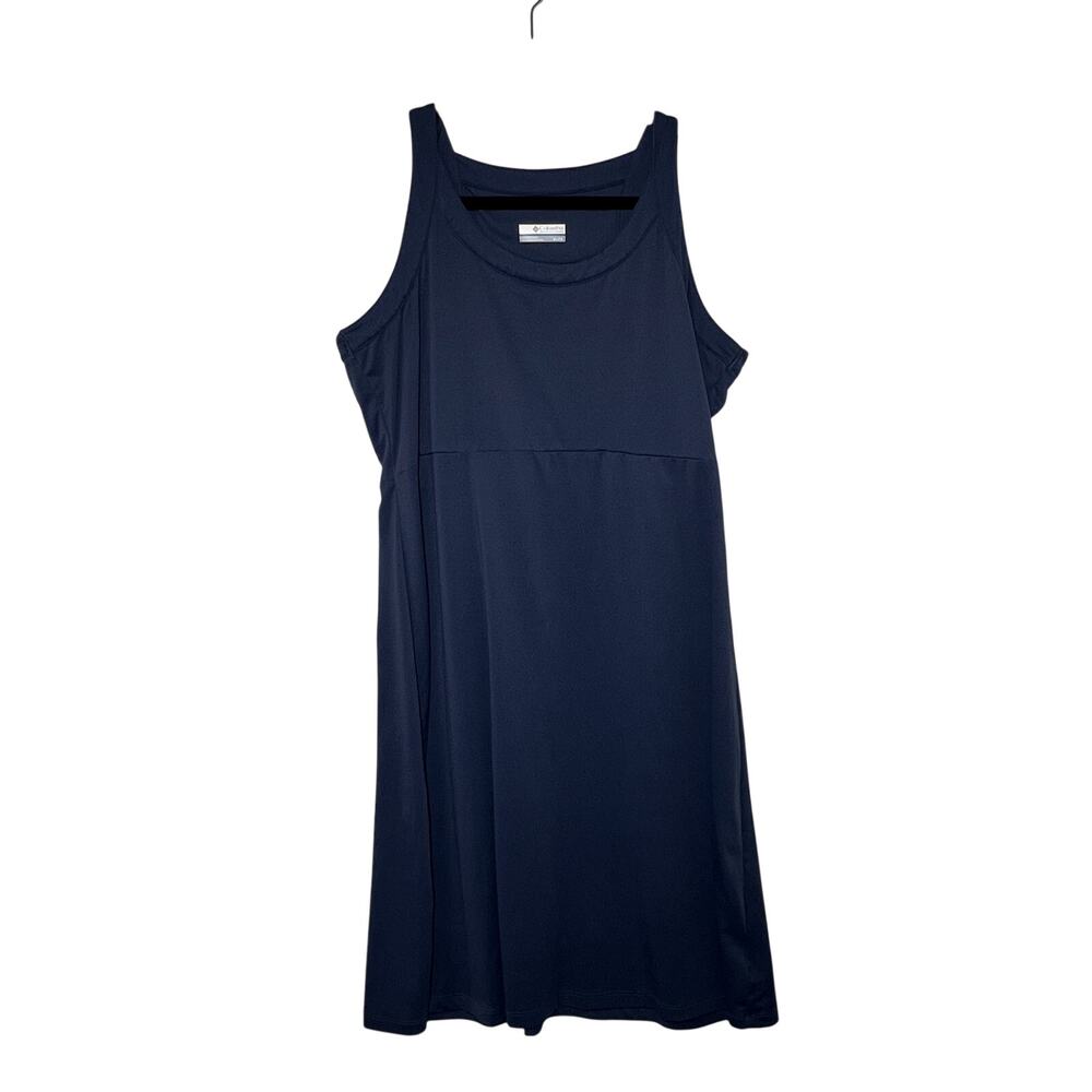 COLUMBIA PFG Freezer III Dress Women XL Dark Blue Sleeveless Stretch UPF 50